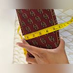 Dooney & Bourke Burgundy and Brown Signature DB Canvas Handbag Photo 10