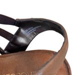 Aerosoles Brown Leather Wedge Sandals Zip Front Size 8.5 Comfort Gladiator Heels Photo 6