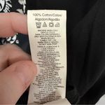 Calvin Klein Jeans Long Sleeve Black Top with White Metallic Silver Flowers 2X Photo 5