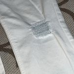 Old Navy  boyfriend skinny distressed patch knees white jeans, size 0 Photo 15