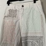 Johnny Was  Biya White Patchwork Embroidered Pants Paisley Design Photo 5