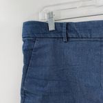 Loft  Women's Blue Denim Chambray Flat Front Side Pockets Jeans Shorts Size 12 Photo 2