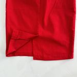 SOLID RED MIDI PENCIL SKIRT BACK SLIT SZ M STRECHY HIGT WAITS Size M Photo 4