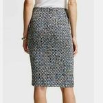 Talbots  Navy Blue Cream Beige Blue Tan Tweed Preppy Work Straight Pencil Skirt Photo 3