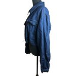Almost Famous Dark Blue Jean Jacket with Bungee Tie Hem | Size XL Photo 10