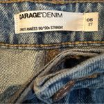 Garage  Denim Droite 90s Straight‎ Leg Light Wash Distressed Raw Hem Jeans Sz 27 Photo 4