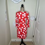 Boden Miriam Dress in Reddish Orange Floral Print with Bell Sleeves Sz 8L Red Photo 8