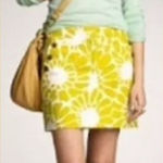 J.Crew  Yellow-Green & White Floral Skirt Photo 0