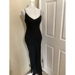 J.Crew  V-Neck Maxi Slip Dress in Cupro Blend Crepe Black Sleeveless 2 Photo 1