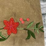 Rare Vintage Joseph Atelier Walker XS Brown Suede Pencil Skirt beaded flowers Photo 4