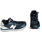 New Balance Black, White and Pink Flower Sneakers Photo 0