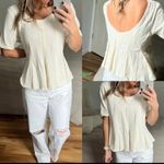 Free People NWOT  We The Free Pleated Drifter Peplum Tee top low back s Photo 1