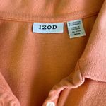 IZOD Melon Coral Orange Short Sleeve Polo Collared Shirt Size Medium Tennis Prep Photo 4