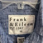 Frank & Eileen Women’s Barry Blue Mini Flower Button Down Striped Shirt Linen XS Photo 8