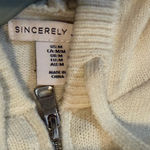 Sincerely Jules Cream Hooded Cropped Ribbed Hoodie size medium Photo 3