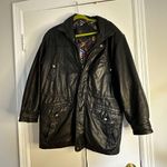 Luigi lamberto Women 50 Mid Length parka Leather Jacket Lined. Black. Black Size undefined Photo 0