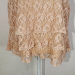 Anthropologie  Peach Ruffled Layer Lace Sleeveless Top Size 12 Coquette Lace Top Photo 2