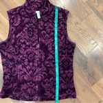 Charter Club  Woman Purple & Black Floral Velour Quilted Vest Size Petite… Photo 8