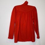 Women’s Red High Collar Asymmetrical Button Front Vintage Cottagecore Top Sz Lg Photo 4