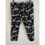 Fabletics X Demi Lovato Women’s XL Black/White Graffiti Print Pull On Leggings Photo 3
