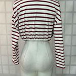 ZARA  Red and White Striped Cropped Long Sleeve Top Size S Photo 5
