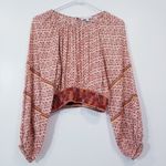 Patrons of Peace Printed Embroidered Crop Top Long Sleeves Photo 0