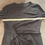 Women’s Black Asymmetrical Ruffled Midi Dress 3/4 Sleeve Zip Back Size XL NEW Photo 10