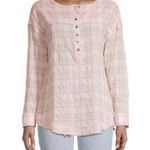 Beach Lunch Lounge Womens Mia Pucker Plaid Round Neck Tunic Top Size Small Photo 0