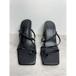 Open Edit  Wedge Sandals Size 9 Black Open Square Toe Photo 2