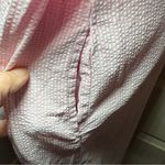 Stan Herman Pink Seersucker Housecoat Size 2X Floral Embroidered Zip Pocket Robe White Photo 3