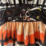 Ice Dress Sz 6 Colorful Boho Striped Art to Wear Batwing Tie Back Embellished Orange Photo 1