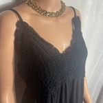 Blush  Black Crochet Top Midi Dress Size 16 Adjustable Straps Rayon Boho Photo 1