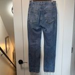 We The Free  People Straight Distressed High Rise Jean Medium Wash Frayed 24x30‎ Photo 1