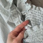 Amazon R.Vivimos gingham midi dress smocked Puff Sleeves Bow Off-Shoulder Boho sage Photo 6