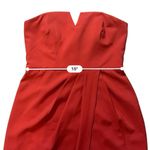 Theia Women's Poppy Red Milly Crepe Strapless Column Gown Dress Size 10 Photo 12