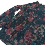 Soft Surroundings  Hunter Green Metallic Floral Blouse NWT Women’s M Photo 3