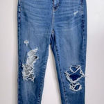 American Eagle  Jeans Womens Distressed Blue Pants Stretch‎ Size 4 Photo 0