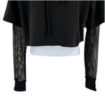 SheIn Honey Cropped Hoodie with Mesh Long Sleeves Medium Photo 3