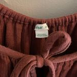 Aerie Rust Bubble Sleeve Gauze Romper Photo 4