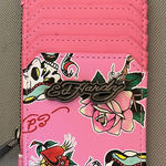 Ed Hardy  Pink Floral Card Holder wallet Photo 0