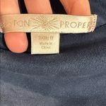 Boston Proper  Blue faux suede Fringe Skirt 8 Photo 1