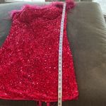 Women’s Pink Short Feather & Sequin One Shoulder Prom Party Dress Size 14 *READ Pink Photo 9