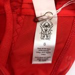 HAH X FREE PEOPLE Cut Out Bodysuit S Blood Orange Feminine Party Mesh Boho NWT Red Photo 9