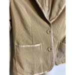 Y2K Beige Corduroy Jacket Blazer M Satin Trim Light Academia 70s Career Classic Tan Size M Photo 1
