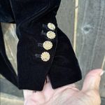 ZARA EUC Velvet Ruffle Neckline Belted Front Closure Top / Jacket Black Small Photo 3