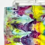 Crown & Ivy  Sz 16‎ Capri Jeans Handmade Tie Dye Denim Yellow Purple Raw Hem 1478 Photo 8