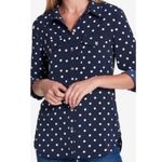 Tommy Hilfiger Timmy Hilfiger Navy Blue White Polka Dot Button Down Shirt Photo 1
