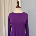 Women Purple Halter Long Sleeve Tunic Mid Stretchy Pockets Dress XL High Photo 2