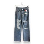 Cider  Womens Jeans Sz‎ XXS High Waist Wide Leg Ripped Raw Hem NEW Photo 2