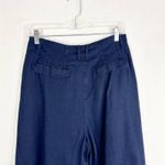 J.Crew  Size‎ 2 Pants Cotton navy Blue Wide Leg Palazzo Belted Side Zip Crop 685 Photo 4